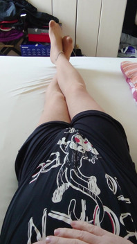 Nylonjunge in the Nightgown and Tights in Bed