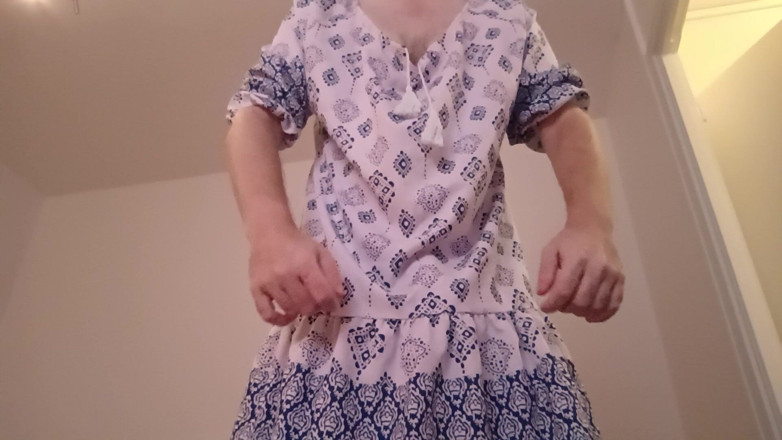 Ed Eden: Blue and White Long Dress