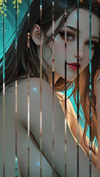 Belle femme fatale, cyberpunk à poil, grande et séduisante