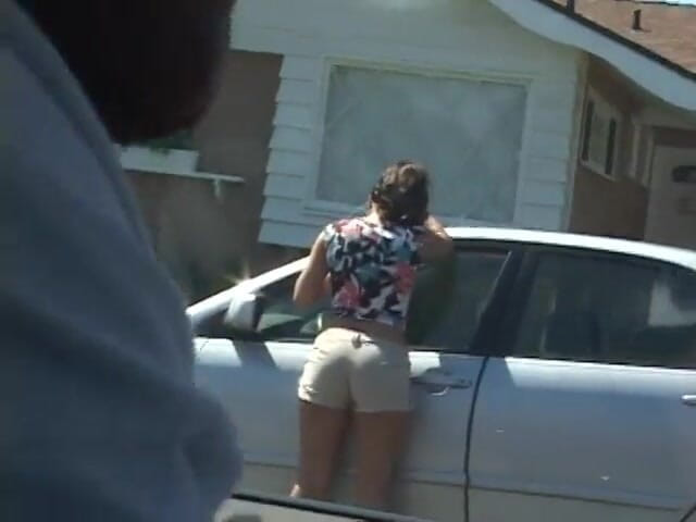 Blacks on Whites: Hot Brunette Riding Shorty Ding Dong