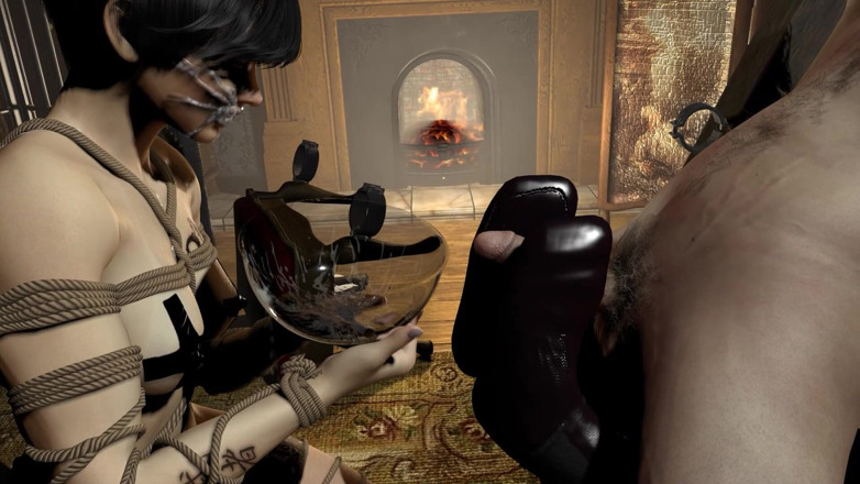 Wraith ward: Curva în latex are parte de sex în trei cu dominare feminină