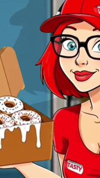 Cream Donuts mit einer Überraschung. Hentai-cartoon