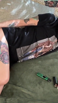 Smoking MILF Getting off in Bed