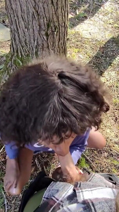 Cruising for Girlcock in the Woods POV thumbnail