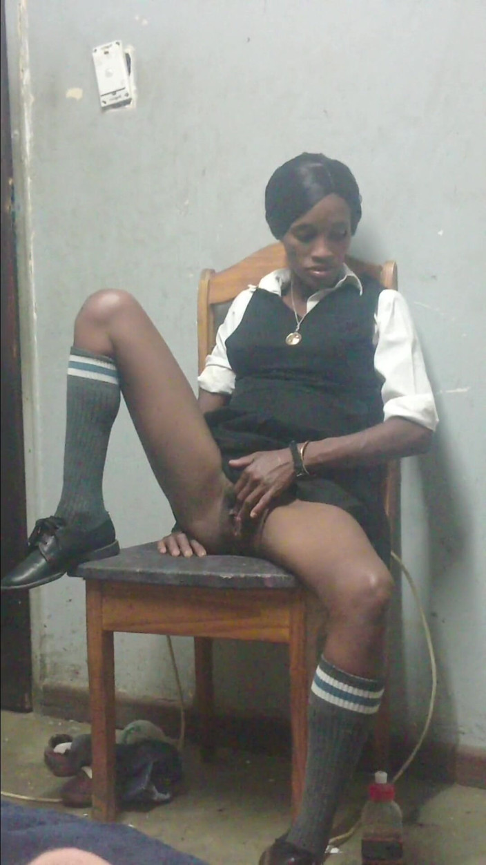 hothouse18xxx: Black Teenager Play with Black Pussy in Her School Uniform...