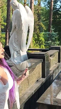 Gothic Witch Wanders the Cemetery, Performs Black Magic Rituals, and Makes You to Worship Her and Satan.