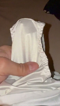 White Silky Panties Getting Drenched