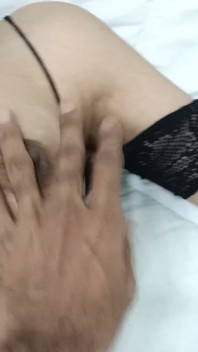 Brown Guy & Latina Beauty Steamy POV, Black Stockings & Passionate Chemistry