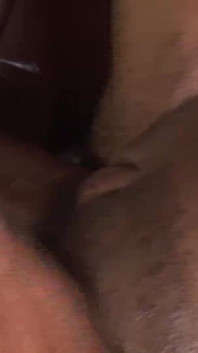 Creaming her tight black snatch