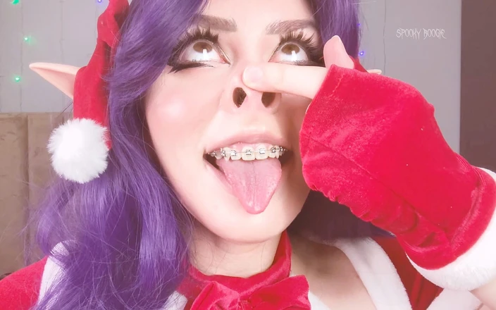 Spooky Boogie: Рождественский эльф Misato Katsuragi уделывает поросенка нос и ворчает