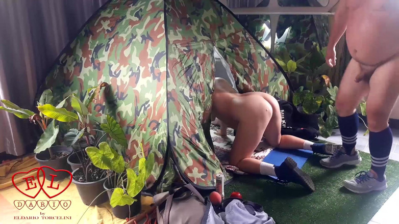 Strange stepfamily: Sex in camp. A stranger fucks a nudist lady in...