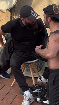 Sneakers & Foot Fetish. Bearded Master & Kike Gil.