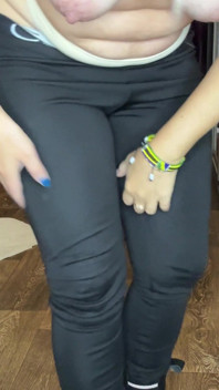 I Show a Beautiful Figure in Black Leggings and Black Boots/