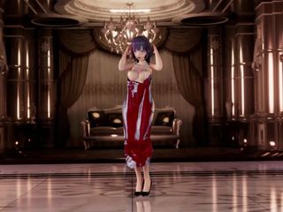 Smixix: Honkai Impact Mei Raiden Sex and Dance - GreenTCH - Red Apron...