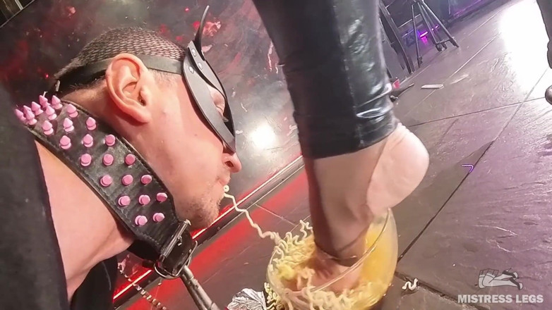 Mistress Legs: Dinner for Slave: Instant Noodles Soaked with Golden Nectar and...