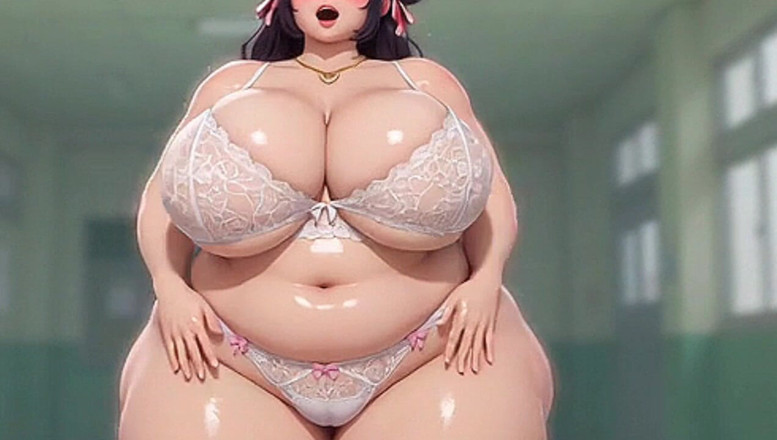 Animate golden: Donnona del college (lingerie bianca)