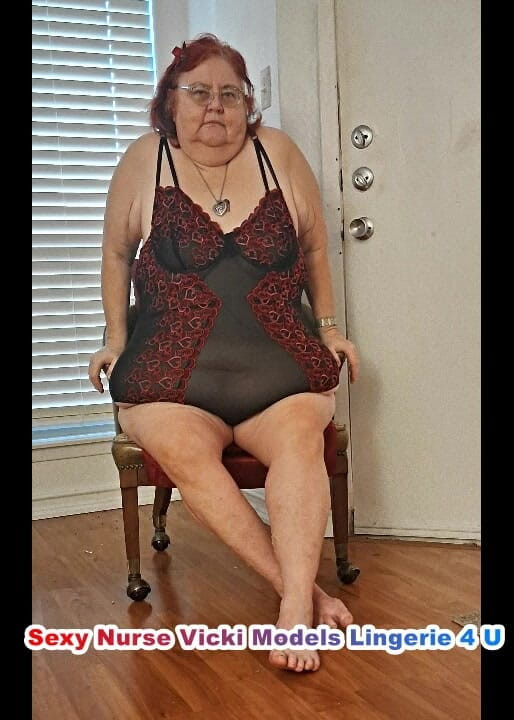 BBW nurse Vicki adventures with friends: BBW Mature Redhead Nurse Vicki Models Lingerie