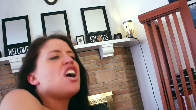 Lesbian Love Movies: Fireside Ass Licking - Two Black-haired Girlfriends Finger and Trib on...