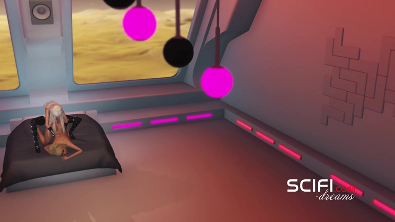 3dxpassion-transgender: Keseronokan Sci-Fi. Shemale 3d panas berseronok dengan lesbian