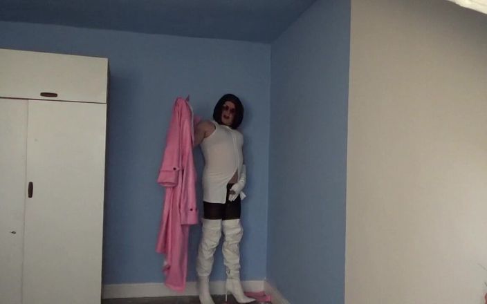 Leather Kirsten: Couro rosa e branco