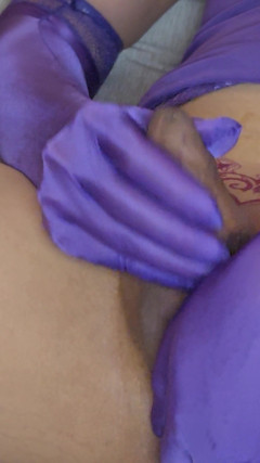 Sissy Kanisa in Sexy Purple Nightwear Ep3: Cum on Floor