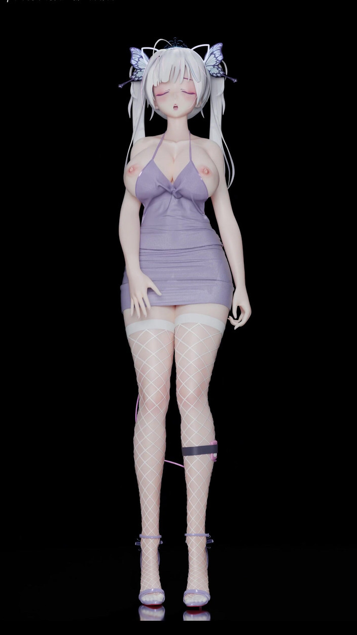 MikuMotion: Exid - горячие розовые белые чулки-сеточки; Батплаг; Близнецы с хвостиками