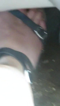 Revving Close up of my sandaled feet while I push the gas and break pedals !