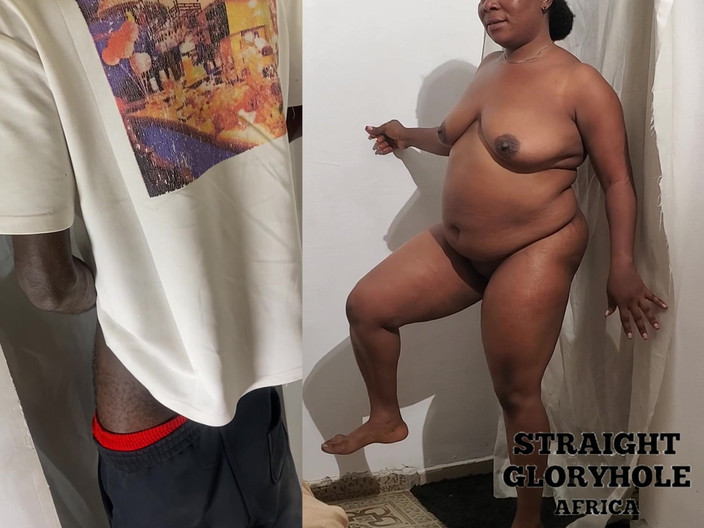 Straight gloryhole Africa: Seksowny nieśmiały facet przyszedł na szybki gloryhole ssie