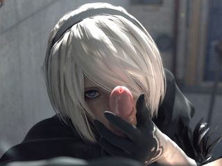 Sex-wiz: Nier: Automata, compilación porno - ¡sexo duro! Follando el delicioso coño de 2b |...