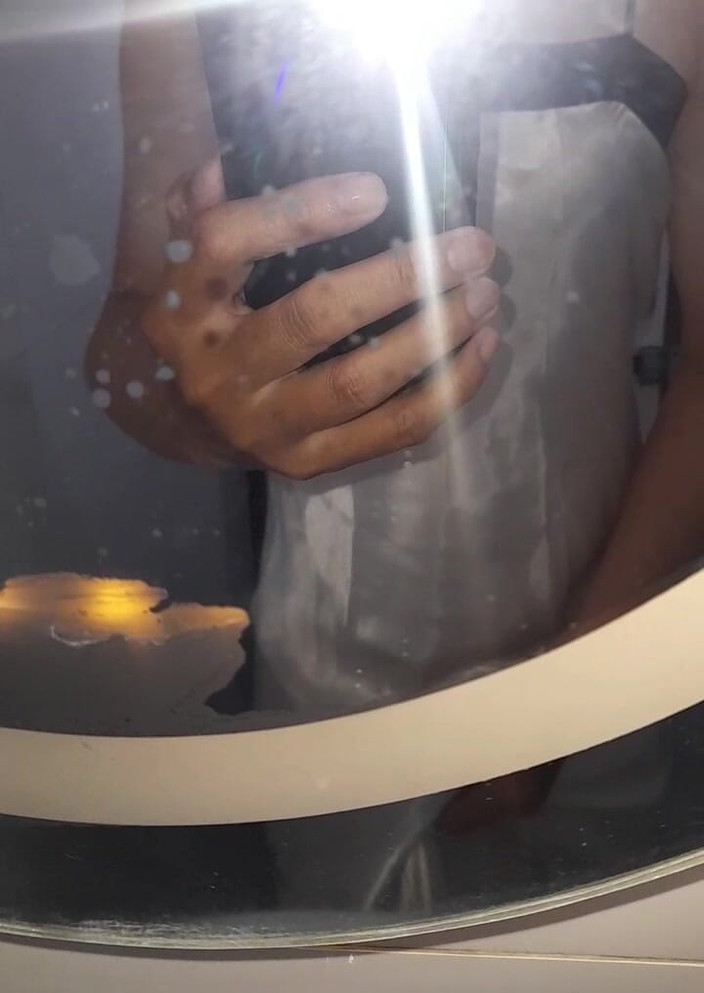 Naomisinka: Saténové bílé dlouhé spodní prádlo fetiš sperma