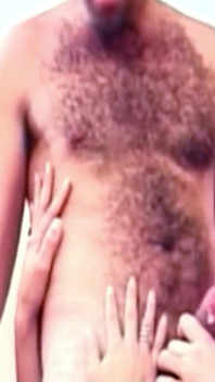 Extremely Hairy Guy Gets Anal Fucked in a Threesome with a Hot Big Tit Tranny