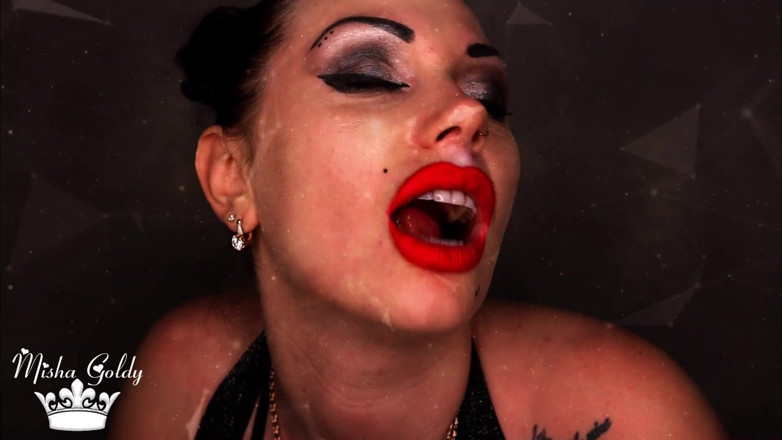 Goddess Misha Goldy: Aujourd'hui, je te laisse te branler sur mes grosses lèvres...