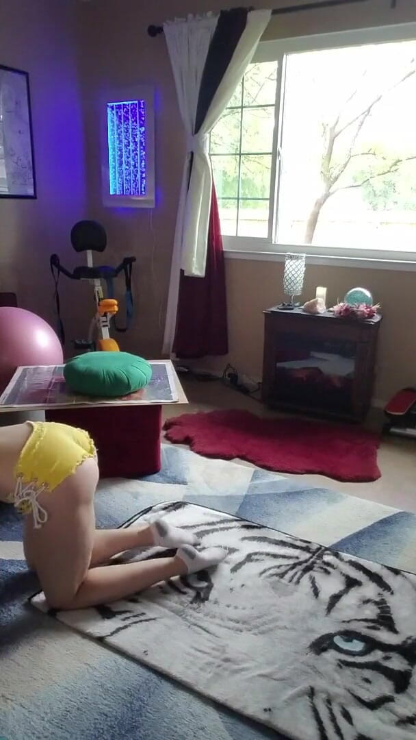 Aurora Willows: Workout with kens gift yellow shorts
