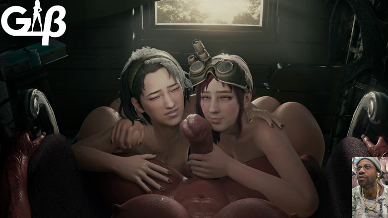 L6RD7BLU3 FUTA: Two Scavenging Sluts Licking on a Big Breast Transgender BBC,...