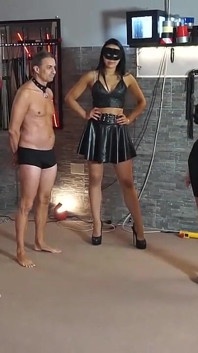 Femdom Ballbusting Challenge with Hot Mistresses
