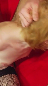 Blonde skinny MILF Elena gives stepson rim job and gets cumshot