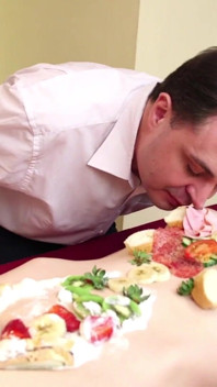 Andrea Dipre adventures - Eat food from girl