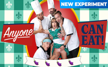 Petite Bunny Fae Takes on the Entire Kitchen Crew in a Wild Restaurant Gangbang