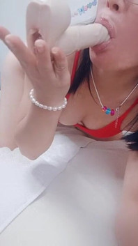 Suck Dick Lick Ball Hana Cute in Red Out Fit and Perfect Ass Tiny Hairy Pussy