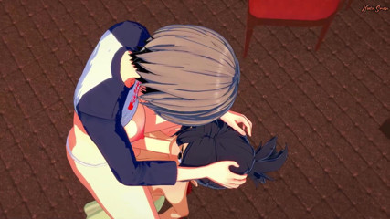 Hentai Smash: Ami Asai fa un pompino a futa Uzaki e ingoia...