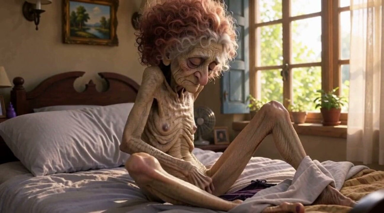 YOUR BEST FANTASY: Very Old Widow Masturbates Her Wrinkled Pussy Alone and Craves...