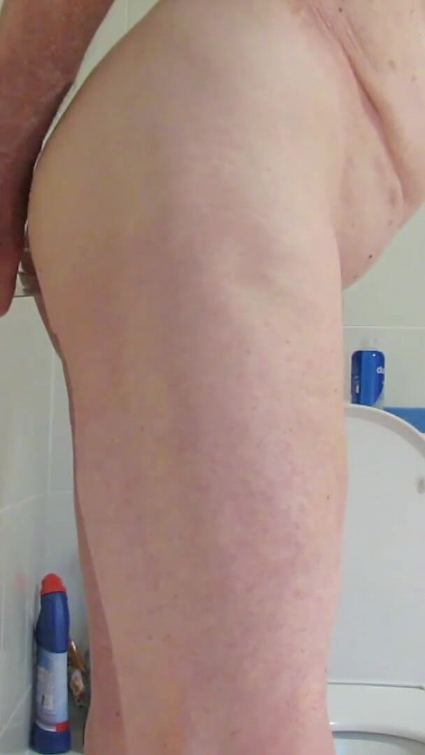 Riding 9 Inch Glass Cock Close up Side View (George Robert`s productions)