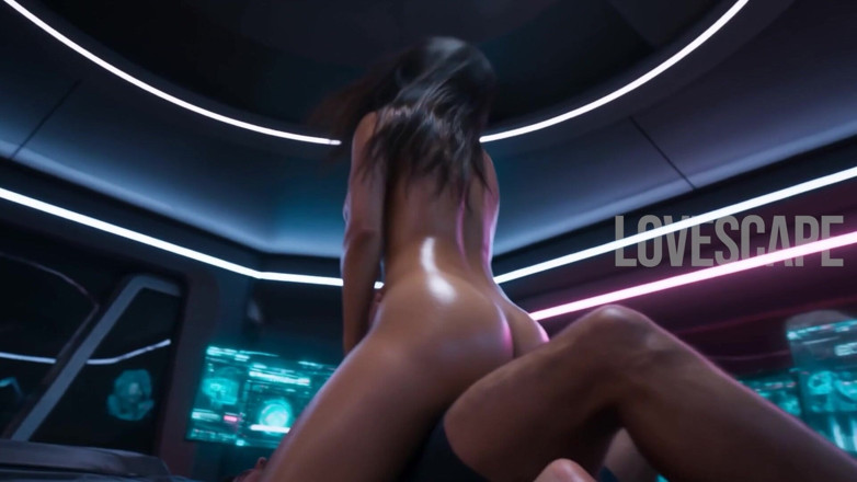 Lovescape: Hot Asian Rides Cock in Neon Room (ai Gen)