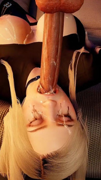 BDSM Bondage 3D Porn - Busty Blonde Deepthroat Facefuck