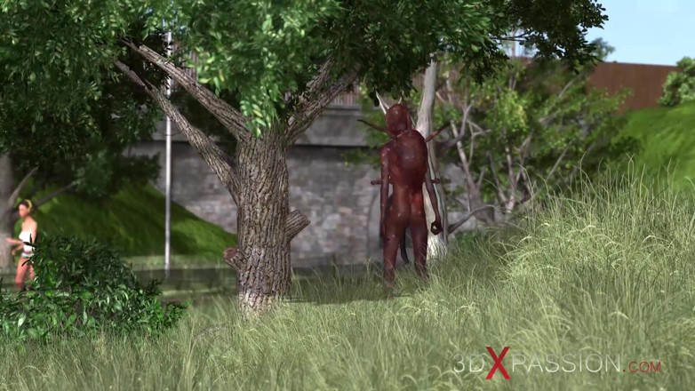3dxpassion: lakri goblin raat men jangal men kathin phitnes larki ko...