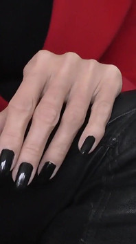 Lady Victoria Valente - Red Coat, Black Leather Pants, Beautiful Hands, Black Fingernails, Close-ups, JOI
