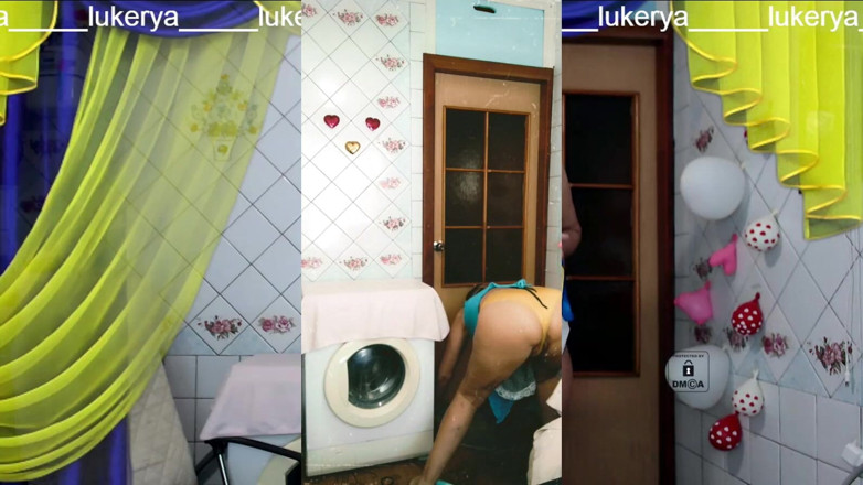 Lukerya: Alegre Lukerya, como de costumbre, se dedica a la limpieza...