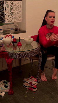 Lady Zara Miss Alessa Milano Barefoot Licking, Barefoot Food Crushing, Barefoot Gagging, Spitting, Part 2