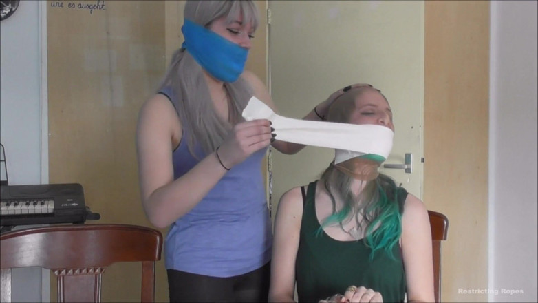 Restricting Ropes: Luna Grey &amp; Violet Haze - Gag Party HD