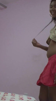 Burke has a pair of big tits and this black amateur loves to fuck them